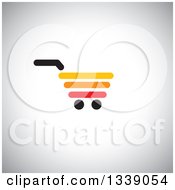 Red Yellow Black And Orange Shopping Cart Retail Icon Over Shading 2