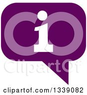 Clipart Of A Letter I Information And Purple Speech Balloon App Icon Design Element Royalty Free Vector Illustration