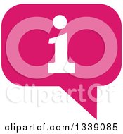 Clipart Of A Letter I Information And Pink Speech Balloon App Icon Design Element Royalty Free Vector Illustration