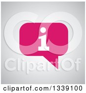 Clipart Of A Letter I Information And Pink Speech Balloon App Icon Design Element Over Shading Royalty Free Vector Illustration