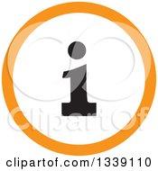 Clipart Of A Flat Design Black White And Orange Letter I Information App Icon Design Element Royalty Free Vector Illustration by ColorMagic
