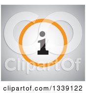 Clipart Of A Black White And Orange Letter I Information App Icon Design Element Over Shading Royalty Free Vector Illustration