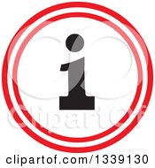 Clipart Of A Black Red And White Round Letter I Information App Icon Design Element Royalty Free Vector Illustration by ColorMagic