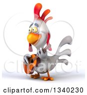 Clipart Of A 3d White Chicken Facing Slightly Left And Playing A Guitar Royalty Free Illustration by Julos