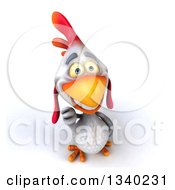 Clipart Of A 3d White Chicken Holding Up A Thumb Down Royalty Free Illustration by Julos
