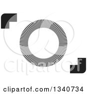 Clipart Of A Black And White Abstract Camera Royalty Free Vector Illustration
