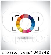Poster, Art Print Of Floating Camera With A Colorful Shutter Lens On Shading