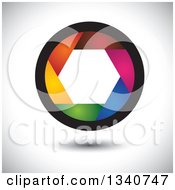 Poster, Art Print Of Colorful Camera Shutter Lens Over Shading
