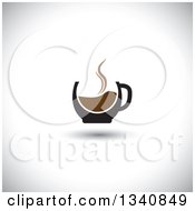 Poster, Art Print Of Steaming Hot Coffee Cup Over Shading