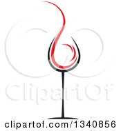 Clipart Of A Wine Glass With A Red Splash Royalty Free Vector Illustration