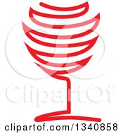 Clipart Of A Red Wine Glass Royalty Free Vector Illustration