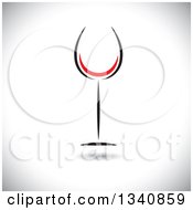 Poster, Art Print Of Wine Glass With A Red Swoosh Over Shading