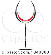 Clipart Of A Wine Glass With A Red Swoosh Royalty Free Vector Illustration by ColorMagic
