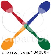Clipart Of A Cross Made Of Colorful Spoons Royalty Free Vector Illustration