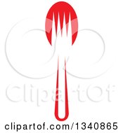 Clipart Of A White Fork Silhouette Over A Red Spoon Royalty Free Vector Illustration by ColorMagic