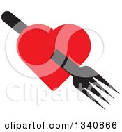 Poster, Art Print Of Black Fork Through A Red Heart