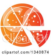 Clipart Of A Gradient Orange Pizza Royalty Free Vector Illustration