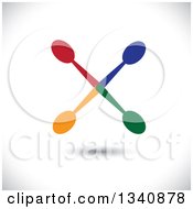 Clipart Of A Floating Cross Made Of Colorful Spoons Over Shading Royalty Free Vector Illustration by ColorMagic