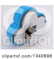 3d Cloud Icon With An Empty A Filing Cabinet On Off White