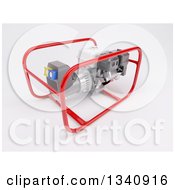 Clipart Of A 3d Portable Generator On Shaded White Royalty Free Illustration