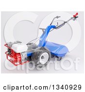 3d Rotavator Cultivator Machine On Shaded White