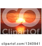 Clipart Of An Oil Painting Styled Ocean Sunset Royalty Free Illustration
