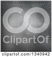 Clipart Of A Scratched Metal Background With A Rivet Border Royalty Free Illustration