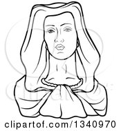 Poster, Art Print Of Black And White Virgin Mary 2