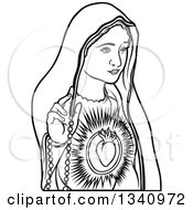 Poster, Art Print Of Black And White Virgin Mary 3