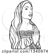Poster, Art Print Of Black And White Praying Virgin Mary
