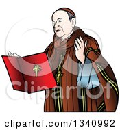 Poster, Art Print Of Bishop With A Floating Bible