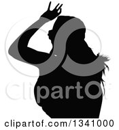 Poster, Art Print Of Black Silhouetted Party Woman Dancing