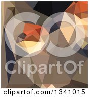 Poster, Art Print Of Low Poly Abstract Geometric Background Of Cool Black Brown Blue