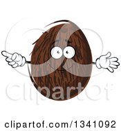 Cartoon Coconut Character Pointing