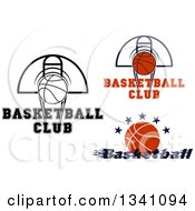 Clipart Of Basketball Sports Designs With Text Royalty Free Vector Illustration