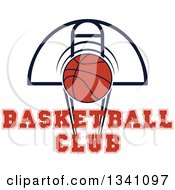 Clipart Of A Basketball And Hoop With Text Royalty Free Vector Illustration