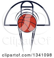 Clipart Of A Basketball And Hoop Royalty Free Vector Illustration by Vector Tradition SM