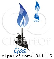 Poster, Art Print Of Black And Blue Natural Gas And Flame Designs With Text 20
