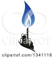 Poster, Art Print Of Black And Blue Natural Gas And Flame Design 21