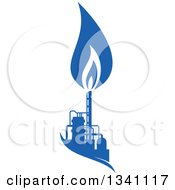 Poster, Art Print Of Silhouetted Blue Natural Gas And Flame Factory 4