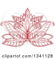 Poster, Art Print Of Beautiful Red Henna Lotus Flower 5