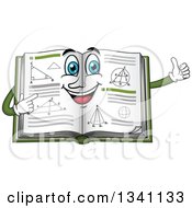 Cartoon Geometry Math Book Character Giving A Thumb Up