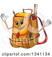 Poster, Art Print Of Cartoon Yellow Backpack Character