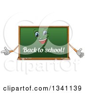Poster, Art Print Of Cartoon Chalkboard Character With Back To School Text