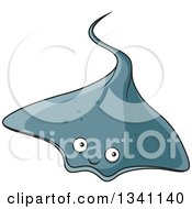 Clipart Of A Cartoon Gray Sting Ray Royalty Free Vector Illustration by Vector Tradition SM