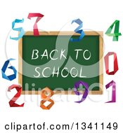 Poster, Art Print Of Back To School Chalk Board Surrounded By Colorful Origami Numbers