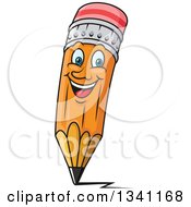 Clipart Of A Cartoon Yellow Pencil Character Royalty Free Vector Illustration by Vector Tradition SM