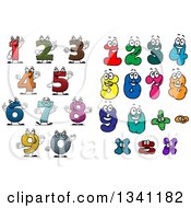 Poster, Art Print Of Colorful Cartoon Number Characters