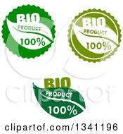 Poster, Art Print Of Green Bio Product Leaf Labels