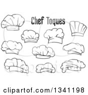 Poster, Art Print Of Black And White Chefs Toque Hats And Text 5